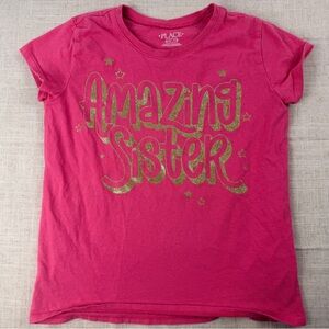Place Pink and Gold Amazing Sister Tee 100% cotton
